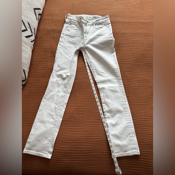 AG Adriano Goldschmied Jeans White Denim The Mari High Rise Straight EUC Sz 25R - Picture 12 of 14